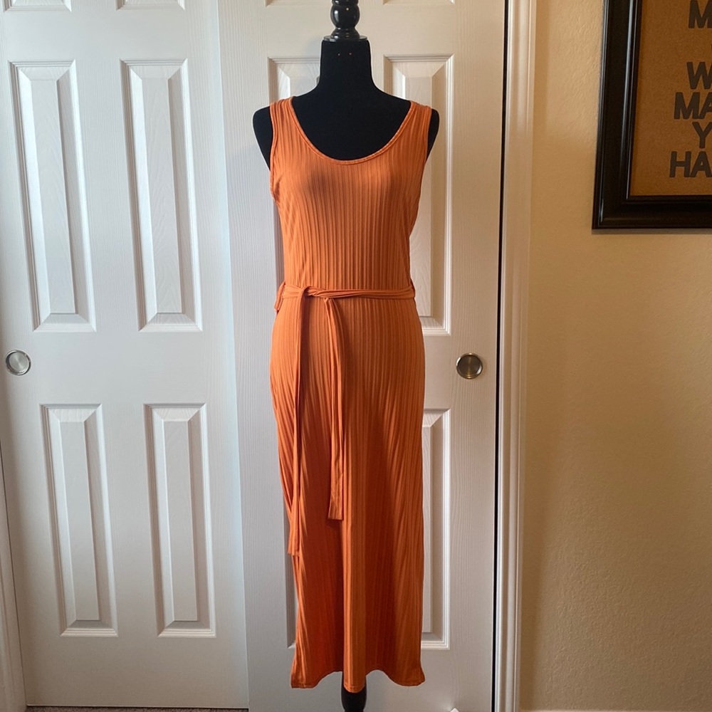 Orange MIDI Dress